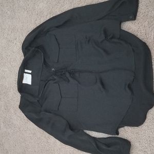 L'Academie Black Half Tie Front "The Safari" Blouse Size M